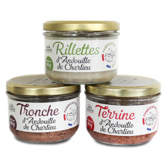 Pack de Rillettes, Tronche et Terrine d'Andouille de Charlieu